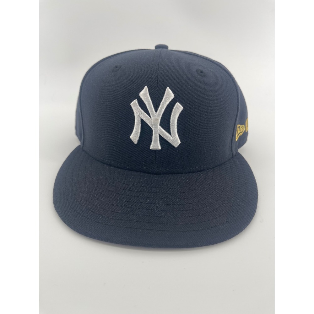 New York Yankee Hat Men 7 3/4 Navy Blue New Era 59FIFTY Fitted 100th Anniversary